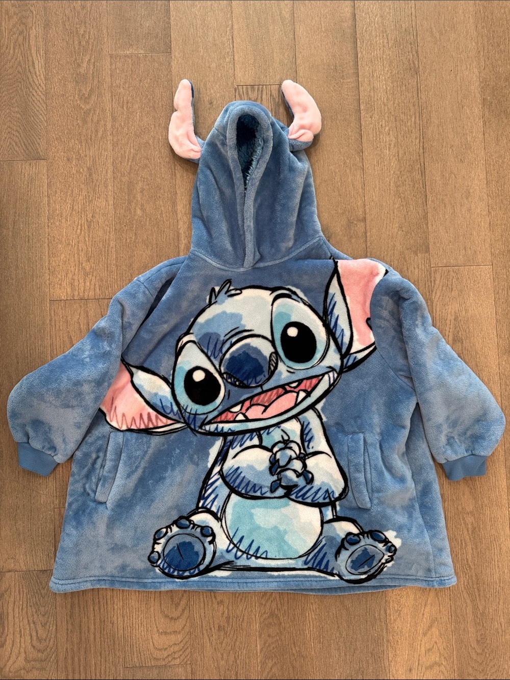 Disney Stitch Oversized Blanket Hoodie One Size Plush Soft Cozy Winter Snuggle